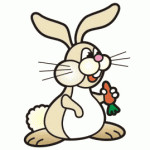 kvetiny na jare kvetinky jarni omalovanky  : kralik s mrkvickou 150x150 150x150 Jarní kytičky